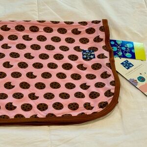 NWT Kickee Pants Pink Chocolate Chip Cookie Swaddle Blanket